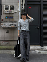 Soft henley neck long sleeve t-Shirt