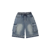 Shadow Denim Cargo Bermuda Shorts (2 Colors)