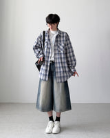 Exi Wide Bermuda Denim