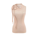 Isolde Ribbon Neck Ribbed Top