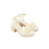 DOLLY RIBBON WEDGE HEELS [IVORY]