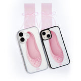 [Glass] pink dot shoes case 