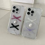 [made]white&lavender ver ribbon resin phonecase