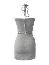 halter strap slit layered one piece (2color)