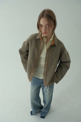 WOOL BLENDING ZIP-UP JACKET_BEIGE