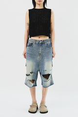 Jeff Destroyed Bermuda Denim