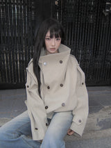 Bue Double-Button Short Trench Jacket
