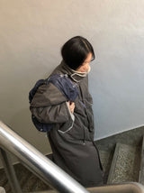 Panbi Wool Long Bomber Jacket