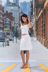 Sugar Cake Low-Rise Midi Skirt (Sugar White)
