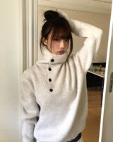 Choru High-Neck Button Knit