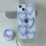 Blue - ブラーパターン Magsafe フォーンケース スマホグリップ セット