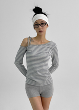 [MADE] Pelsy String Unbalanced Long Sleeve T-shirt