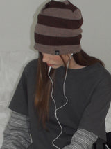Knit Hat&Neck Warmer_Brown