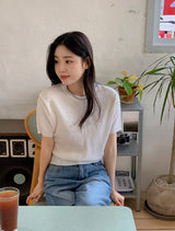 Round Basic Short Sleeve Knit (8color)