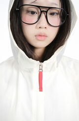 hooded mix wind jacket (cream)