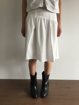 Marine button midi skirt (3color)