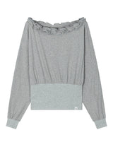 オフショルダー ラッフル トップ(GREY)