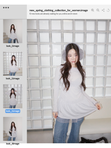 Trendy lace frill long-sleeved shirring T-shirt