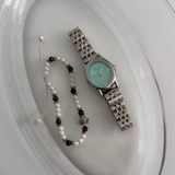 oval metal watch (mint)
