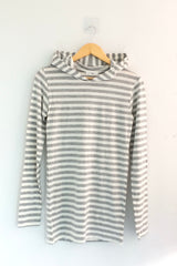 striped layer hoodie