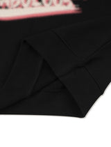 Women's two-tone broken logo crop sweatshirt black(FCE1TS301W)