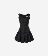 Snow Blossom Shirring Sleeveless Dress