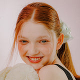 DOT MESH SATIN SCRUNCHIE (IVORY)
