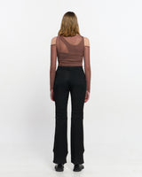 イン&アウトニッティドトップ _  BROWN