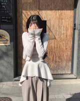 wave asymmetric flare knit cd + top set