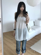 Roll-up capri denim pants (one color)