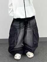 aqua wash big balloon denim