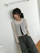 Attle Summer See-Through Flower Cardigan