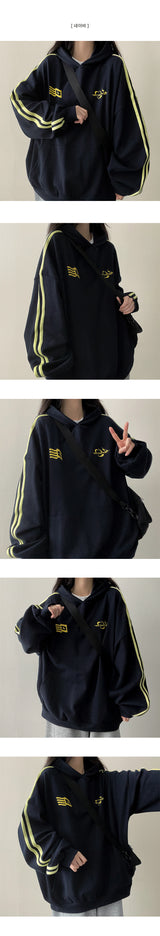 Fector Color Track Line Boxy Fit Hoodie