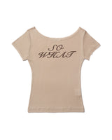 SO WHAT ハーフスリーブTシャツ (ベージュ)