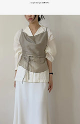 Draped Tencel See-through Bustier