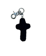 CROSS KNIT KEYRING-BLACK