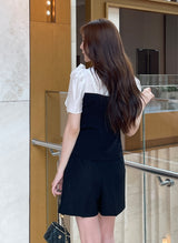 Nilo Tie Color Matching Drape Blouse