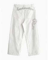 [♡MADE♡] white e-motion letter wide cotton PT