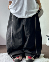 PIPING ナイロンバルーンワイドロングパンツ 🫐💙🖤🩶3COLOR
