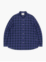 ALARM ワンポケットチェックシャツ_BLUE