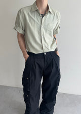 nylon suit pocket pants(2colors)