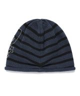 SKULL CAT STRIPED BEANIE NAVY(CV2FFUAB32A)