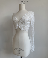Lua see-through lace cardigan (2color)