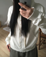 エナダブルポイントボタンフーデッドジップアップ