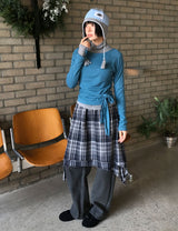 OVERLAP CHECK SKIRT