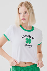 ラッキーソウルクロップTシャツ White