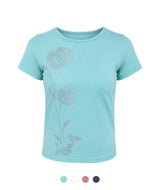 Azelie Rhinestone Flower Tee