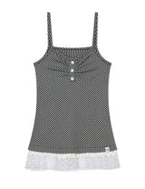 チェッカード レース スリーブレス(BLACK)