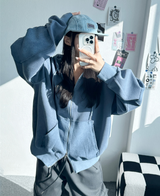 PIGMENT PATCH POINT 2-WAY HOOD ZIP-UP💛🩵🩶 - 3 COLORS