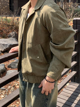 Open Collar Suede Jacket